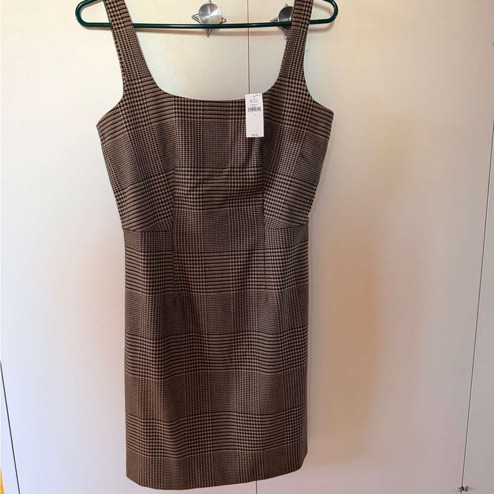 Banana Republic Checkered Mini Dress - Black and Brown